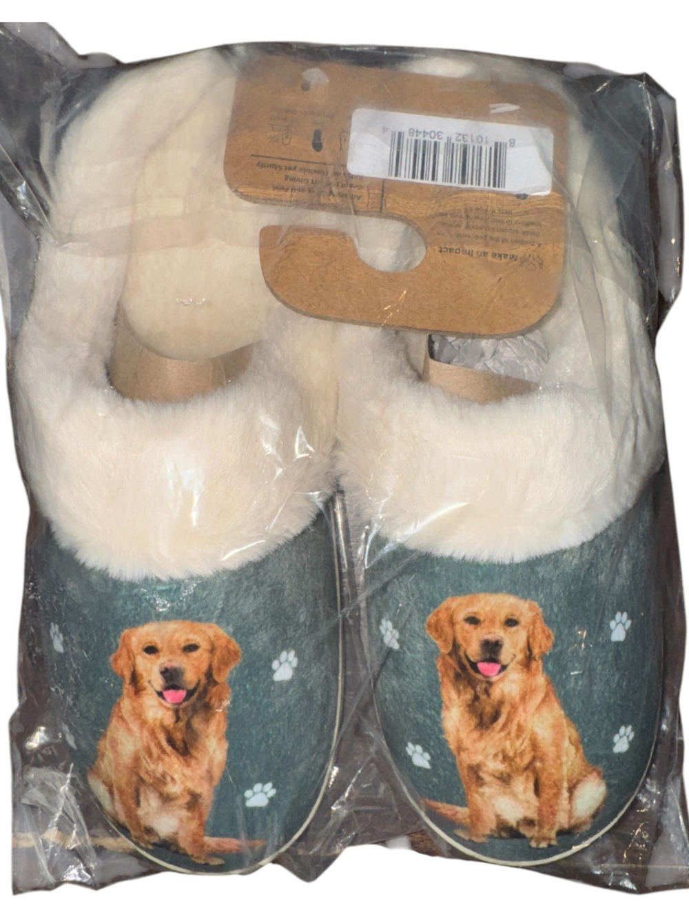 Cozy Golden Retrei Faux-Fur Lined Slippers